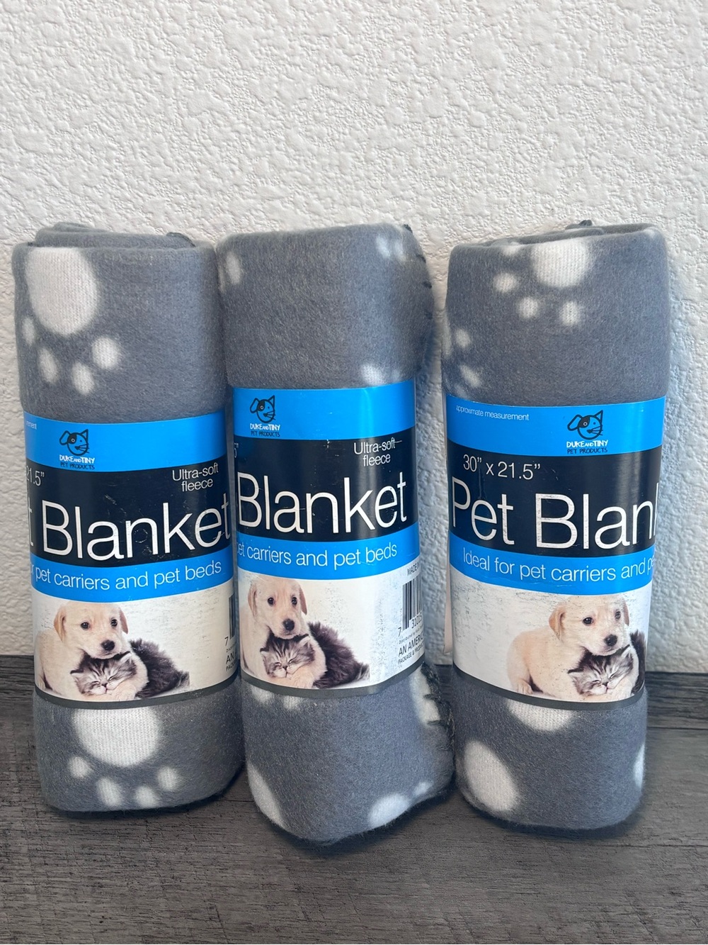 Pet Blanket for Carriers and Beds - Gray Paw Print